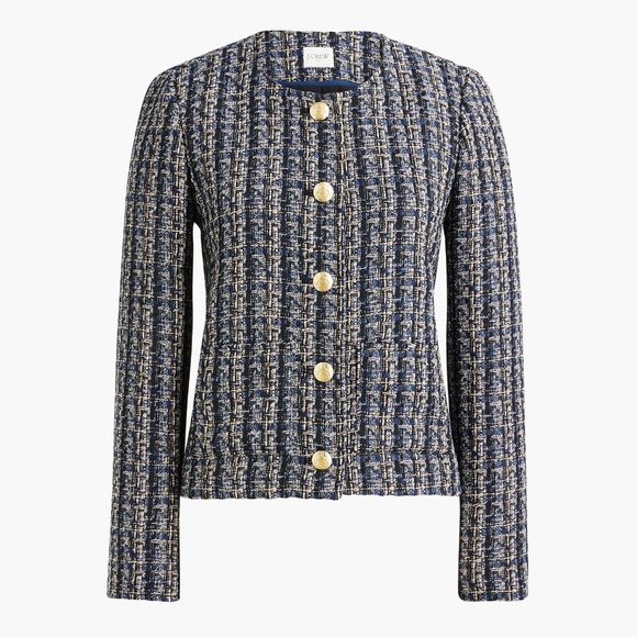 J. Crew Factory Jackets & Blazers - New JCREW Tweed Lady Jacket in Tweed Black Navy